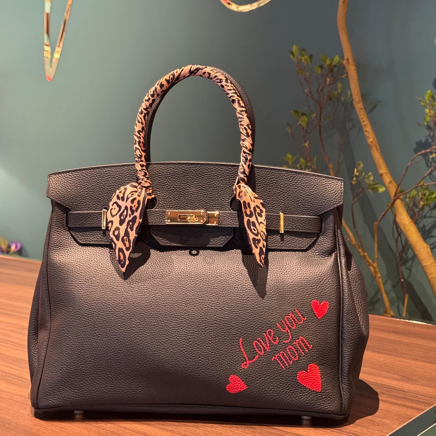 Borsa New York dipinta a mano tema Festa della mamma