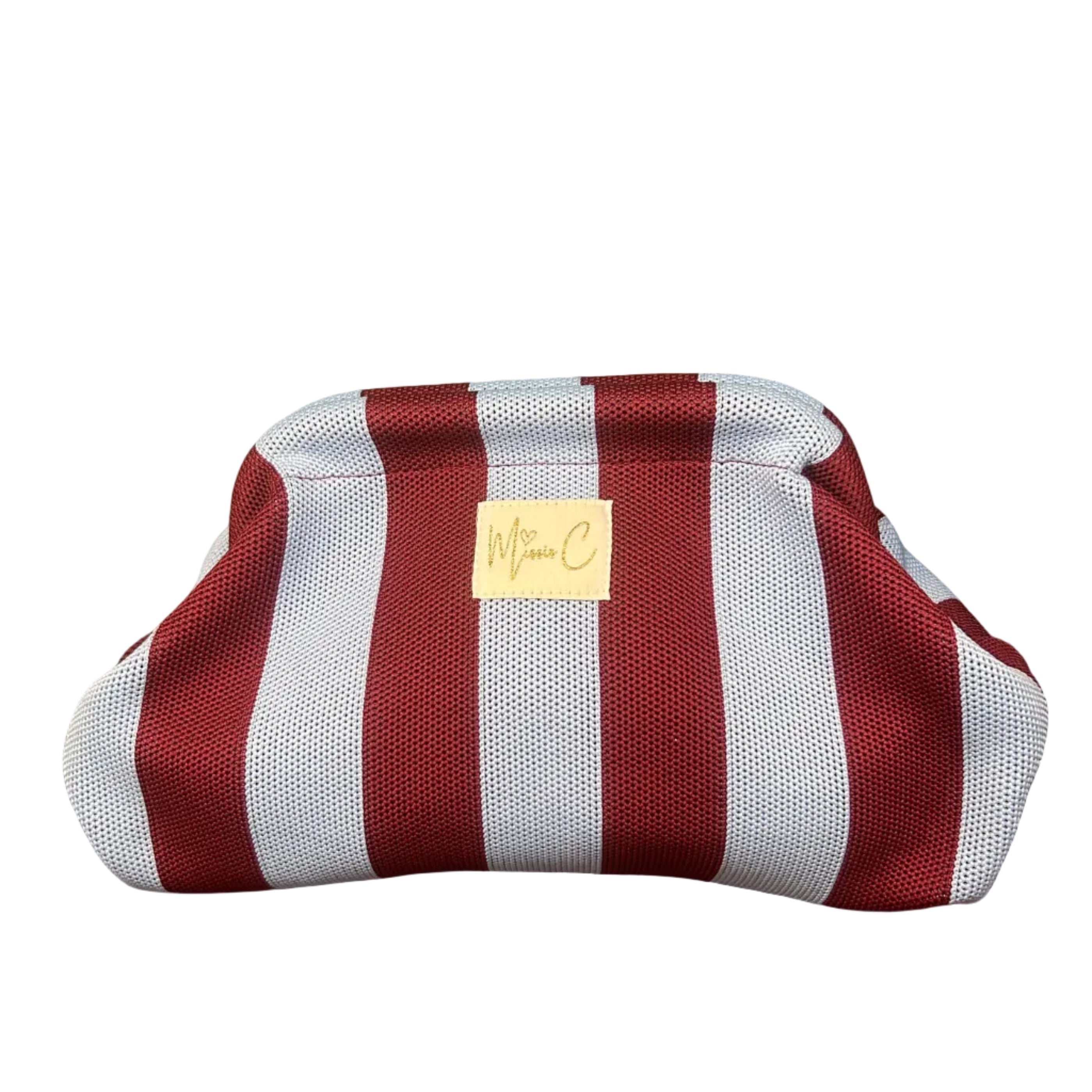 Pochette Missis C righe bordeaux azzurro