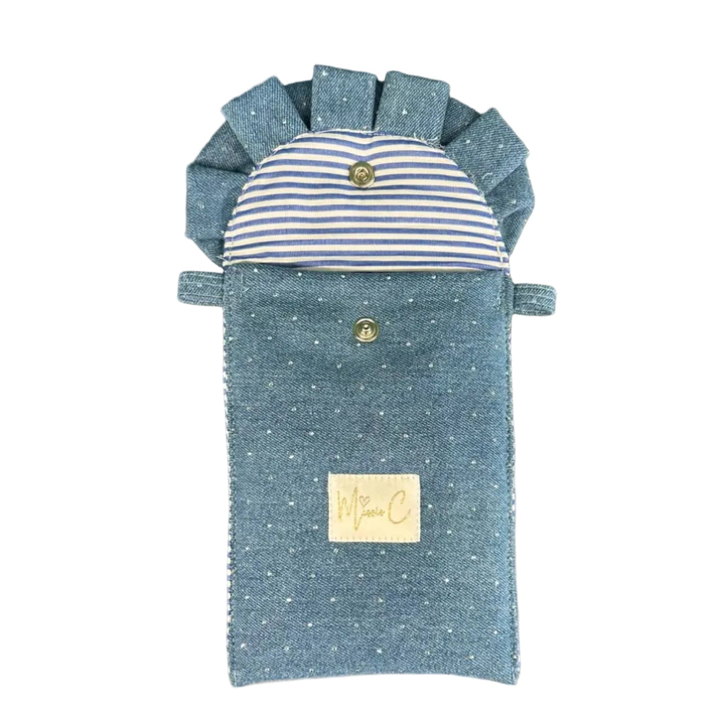 Porta cellulare Bignè - jeans brillantinato chiaro
