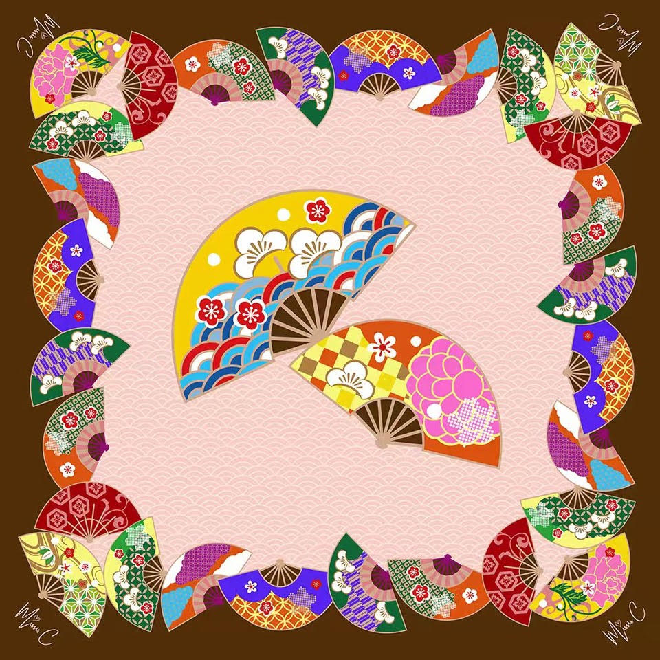 Foulard di seta Evantails