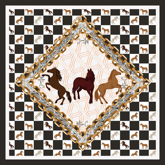 Foulard di seta Cheval