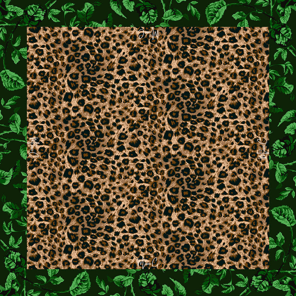 Foulard di seta Lèopard