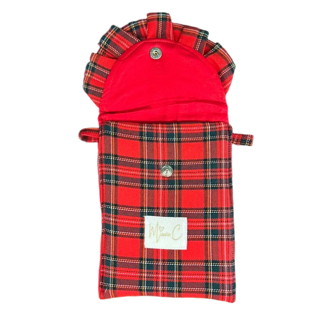 Porta cellulare Bignè - tartan rosso