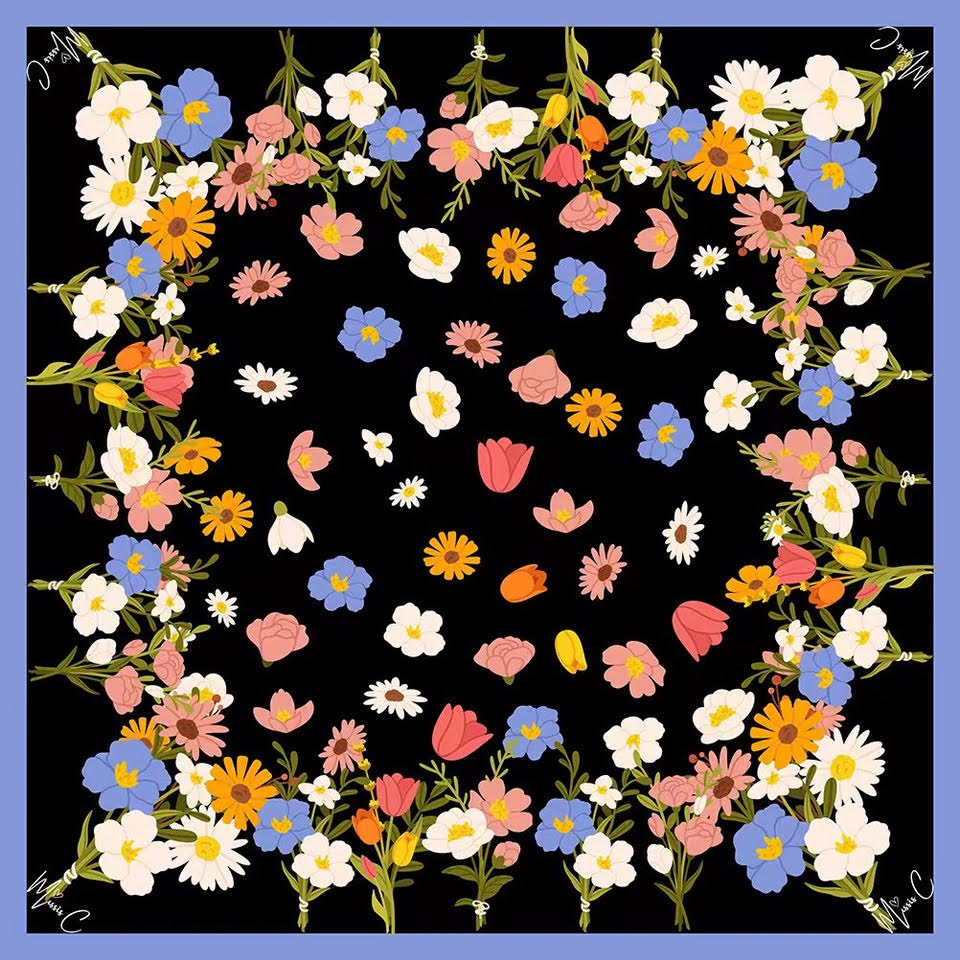Foulard di seta Marguerites