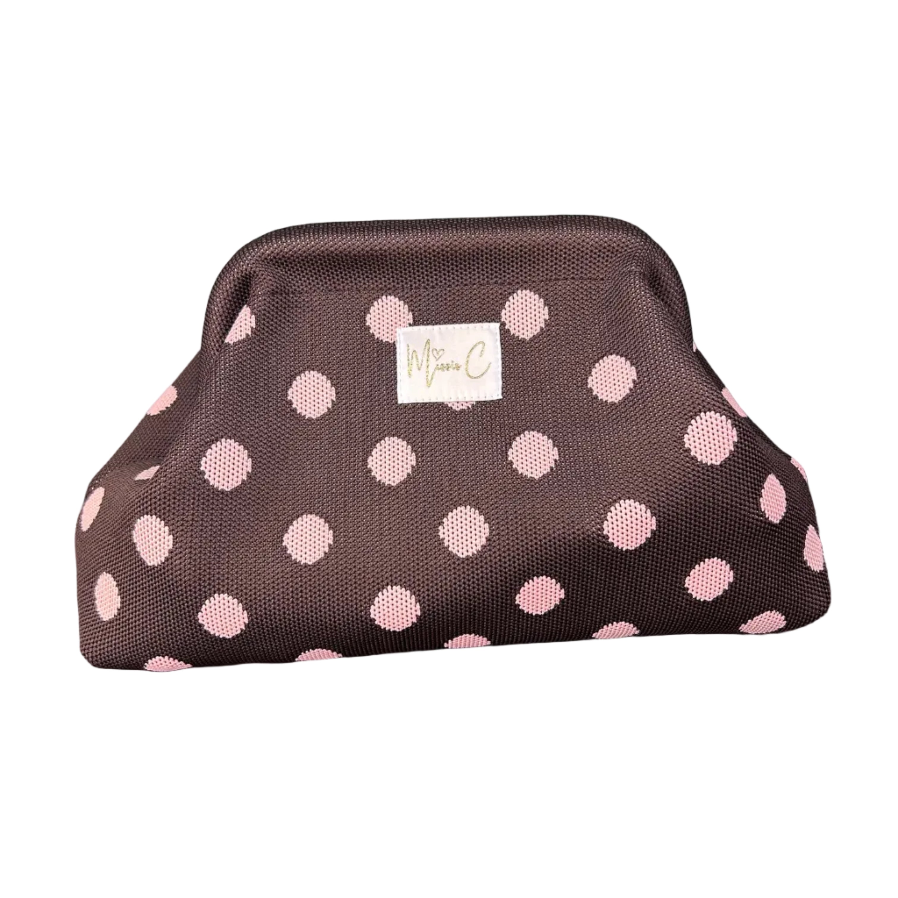 Pochette Missis C pois marrone rosa