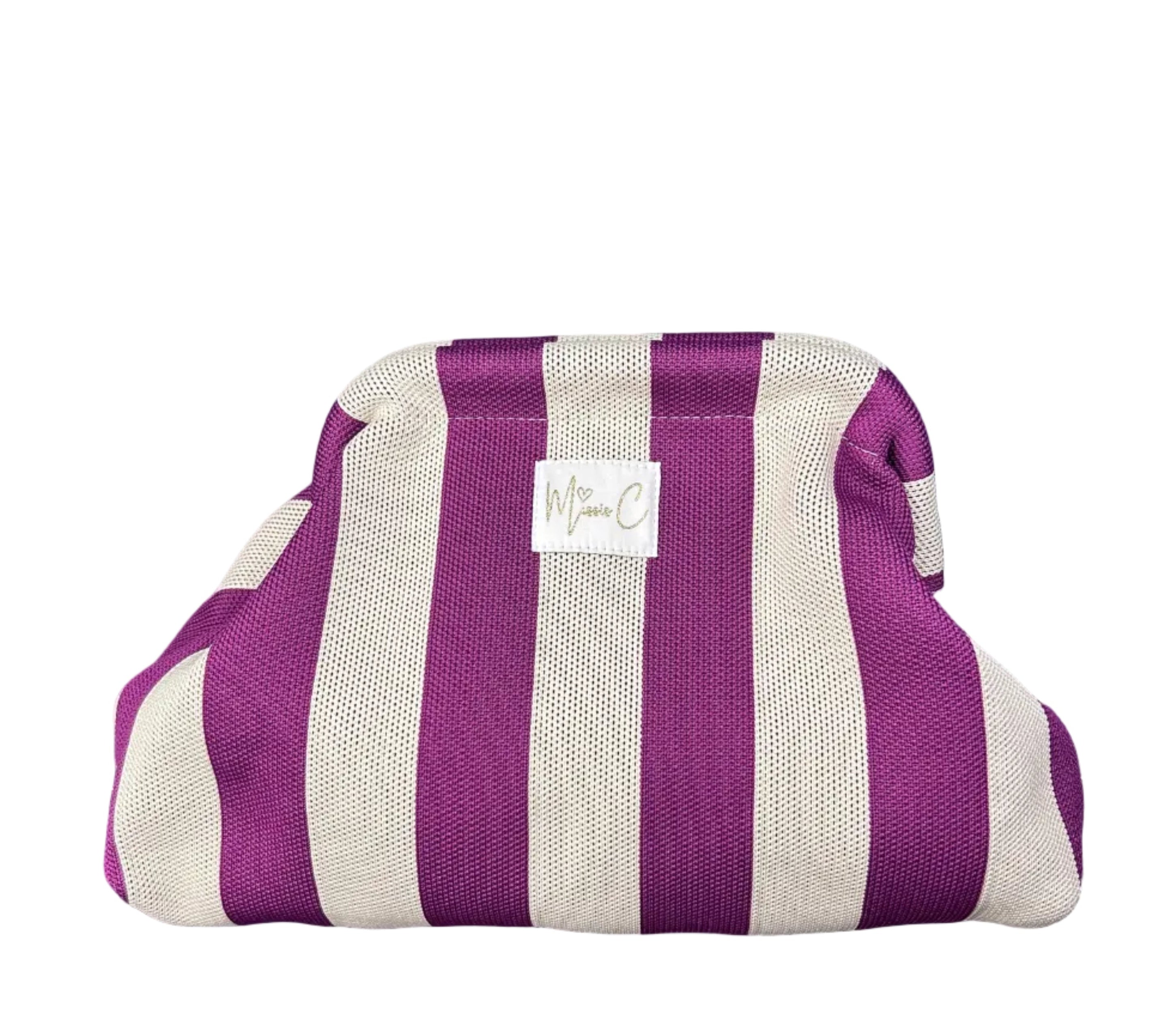 Pochette Missis C righe fucsia bianco
