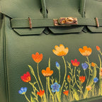 Borsa dipinta a mano tema campo fiorito
