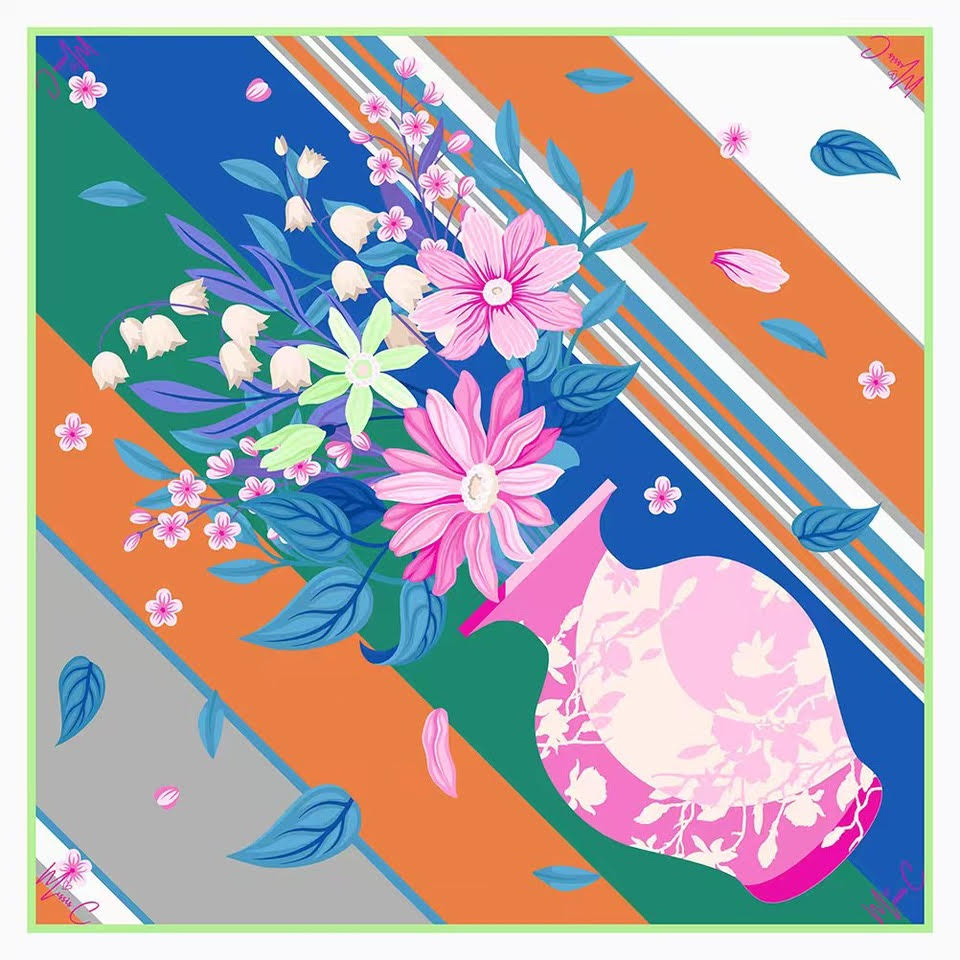 Foulard di seta Vase