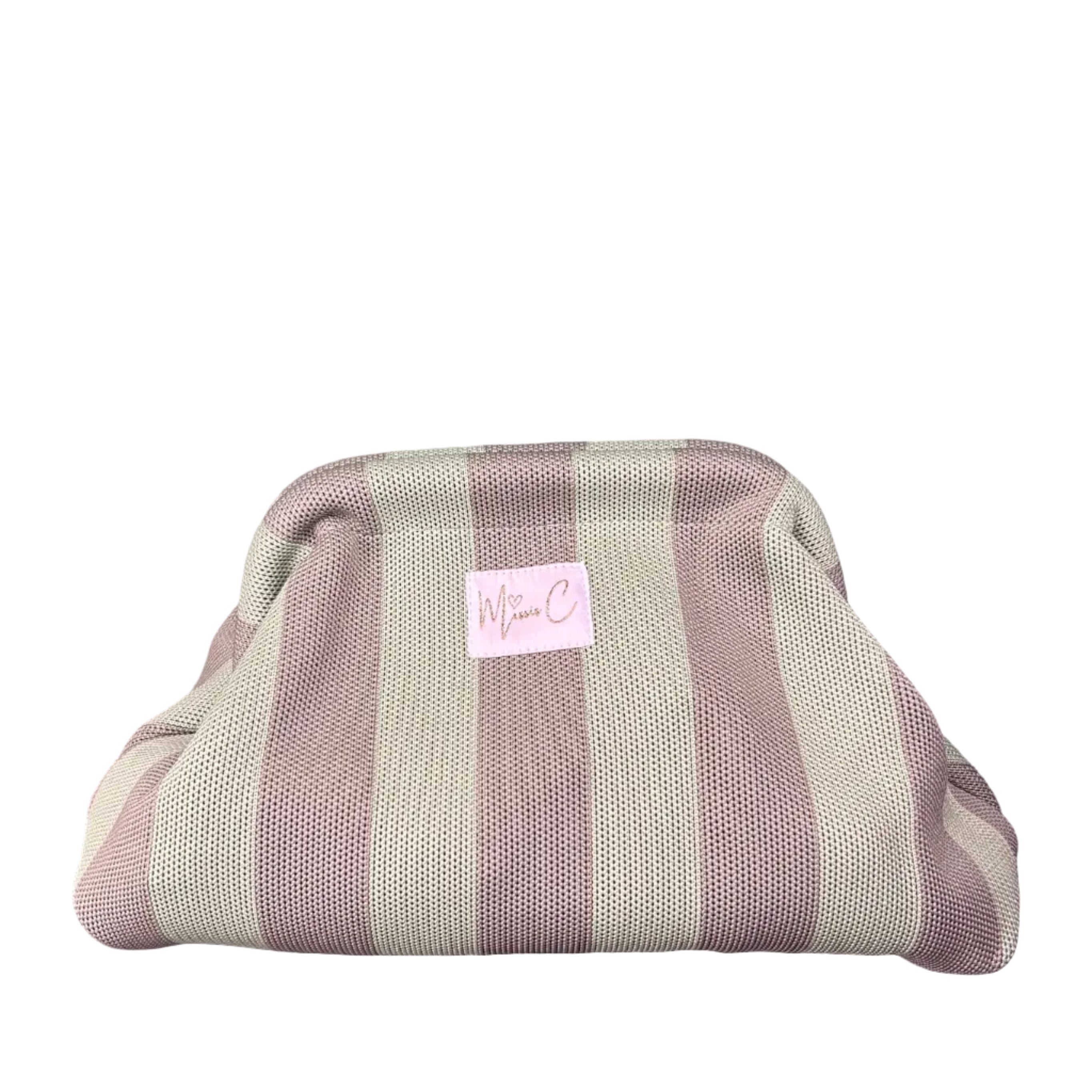 Pochette Missis C righe verde grigio