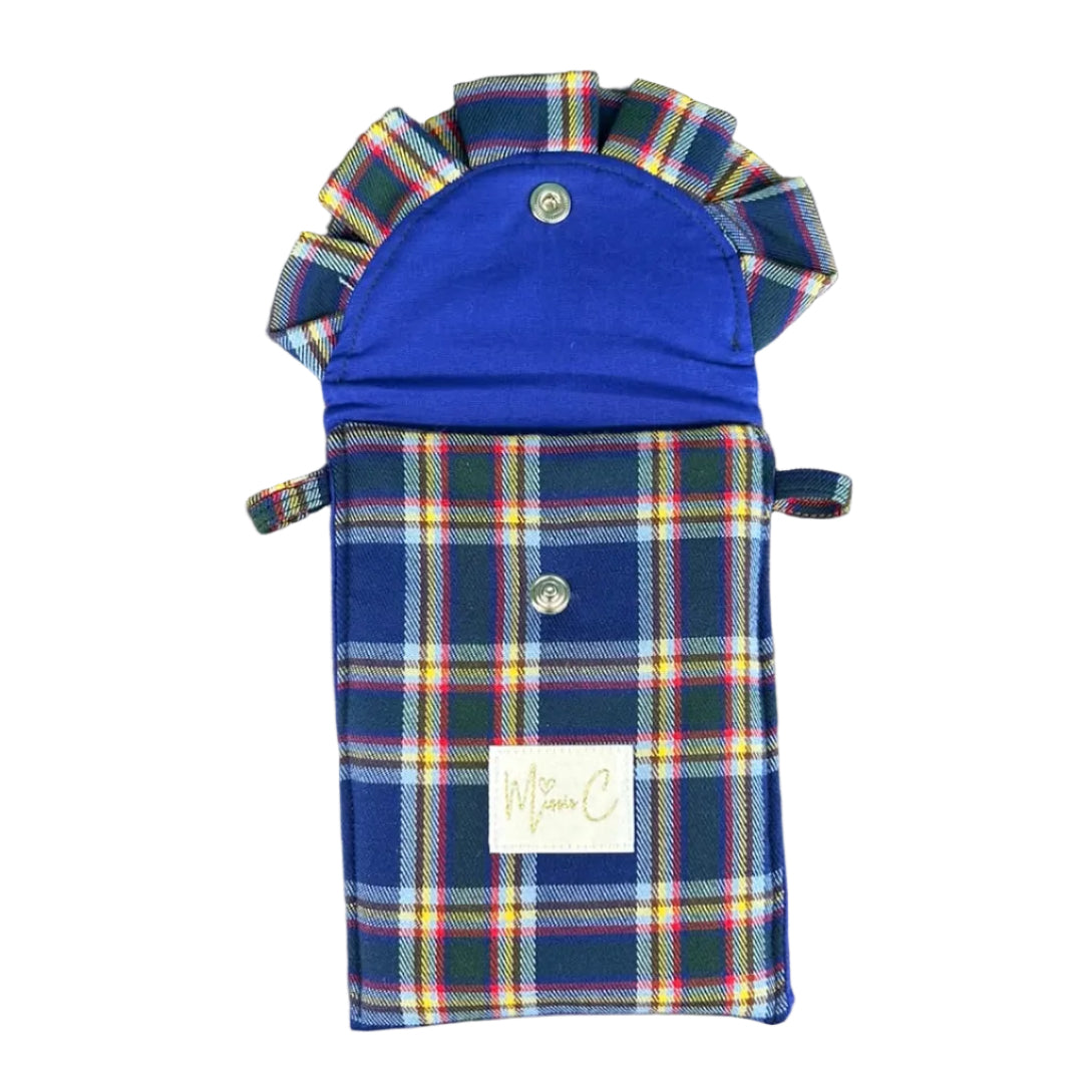 Porta cellulare Bignè - tartan blu