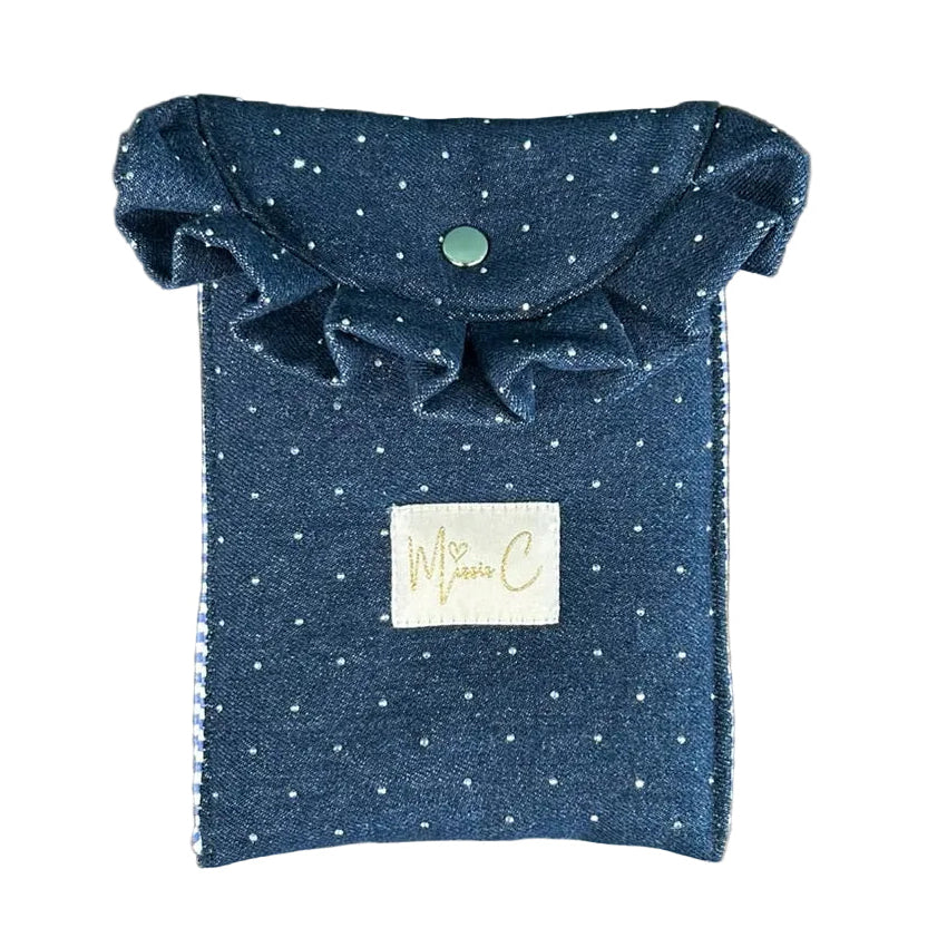 Porta cellulare Bignè - jeans brillantinato scuro