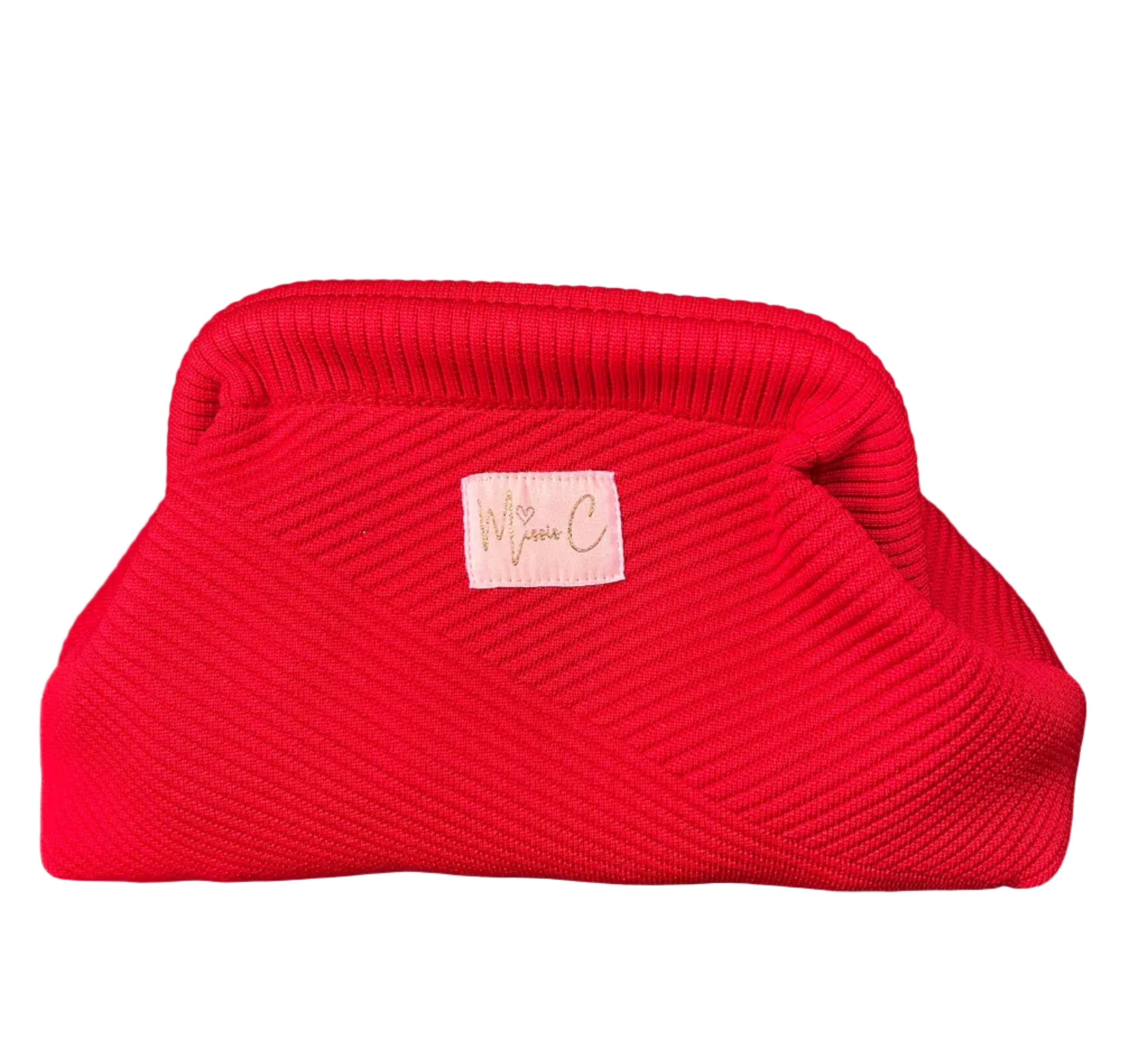 Pochette Missis C trapuntato rosso