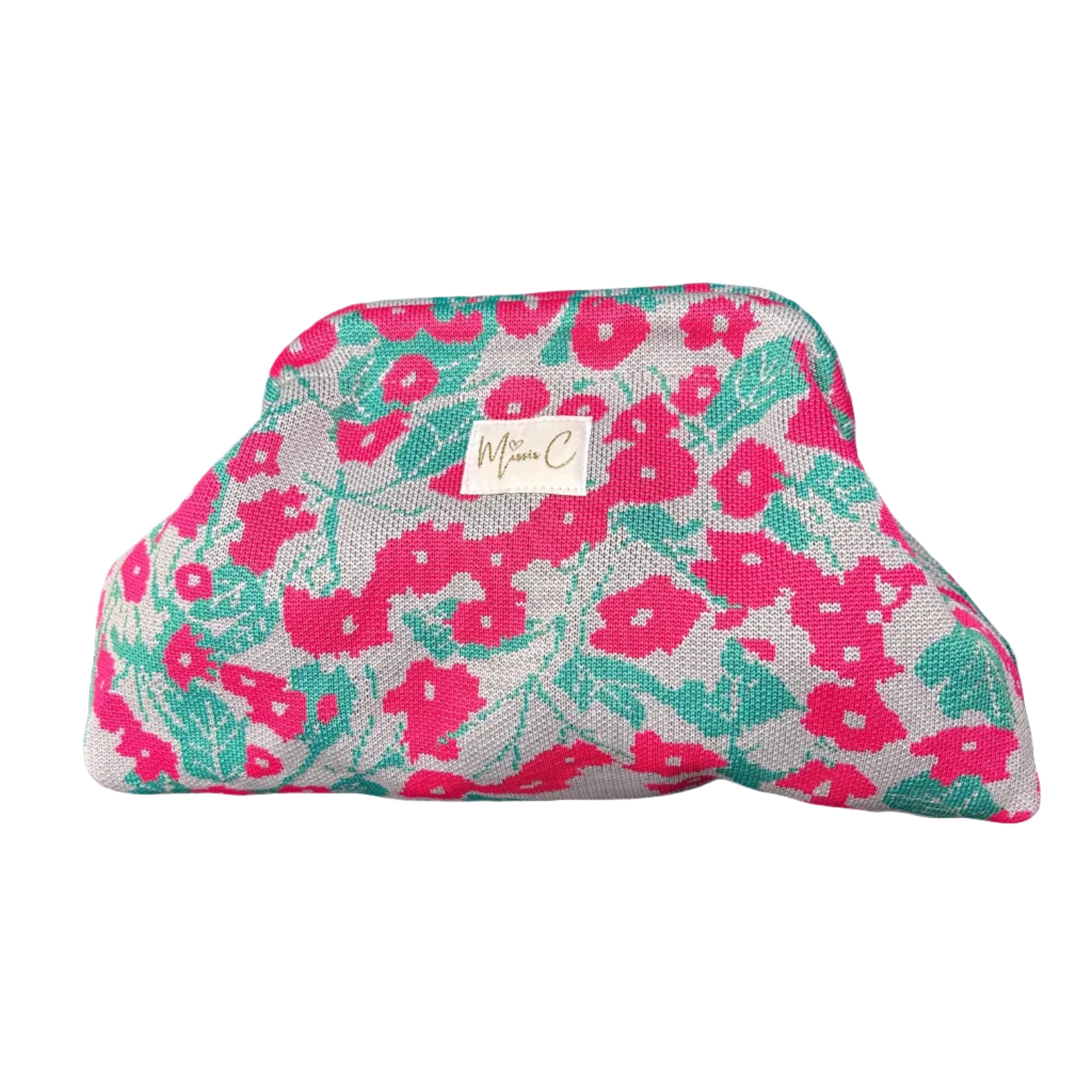 Pochette Missis C fiori fucsia