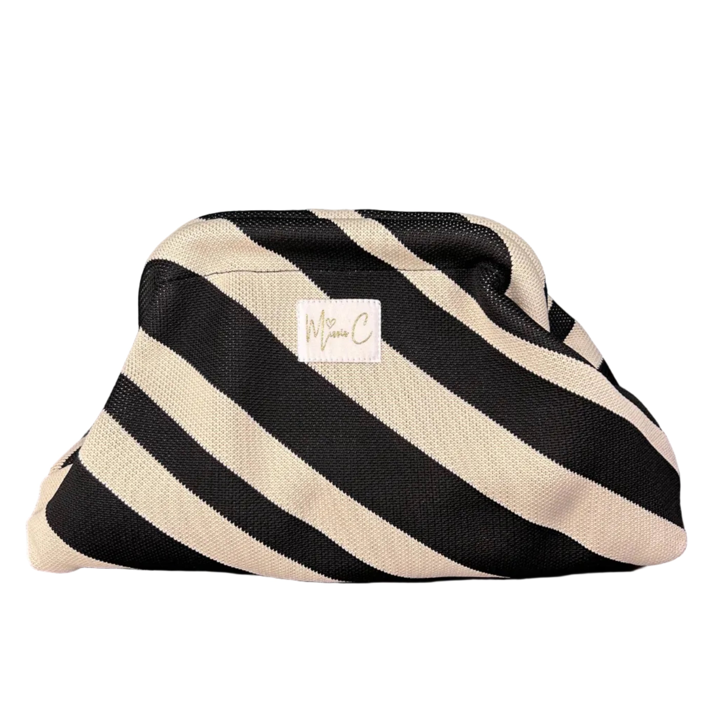 Pochette Missis C diagonale bianco nero