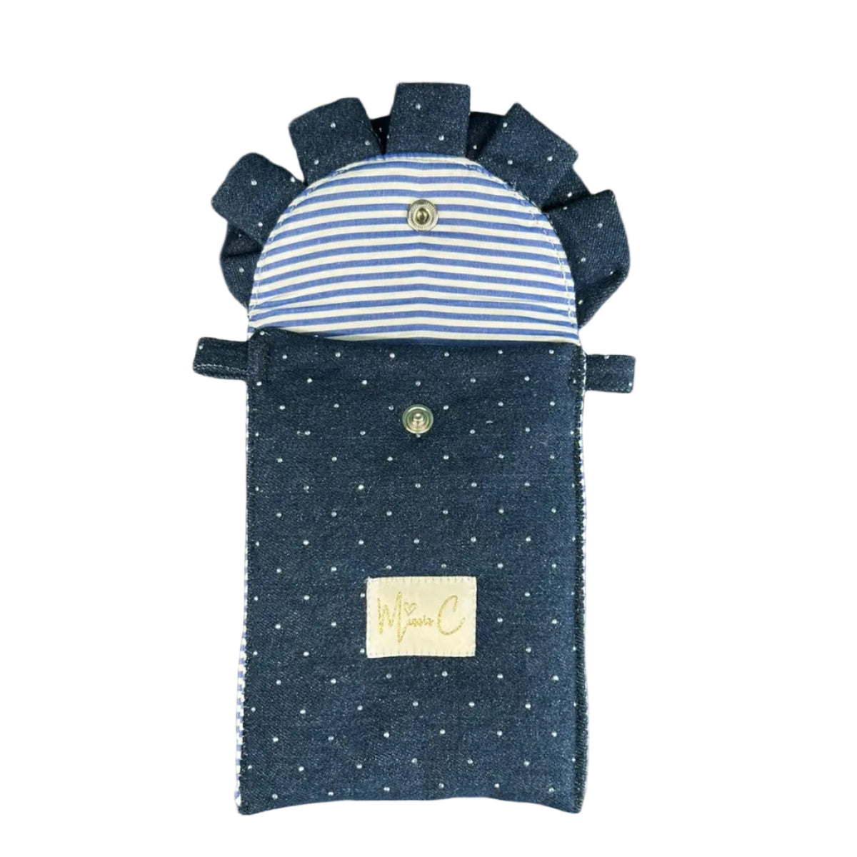 Porta cellulare Bignè - jeans brillantinato scuro