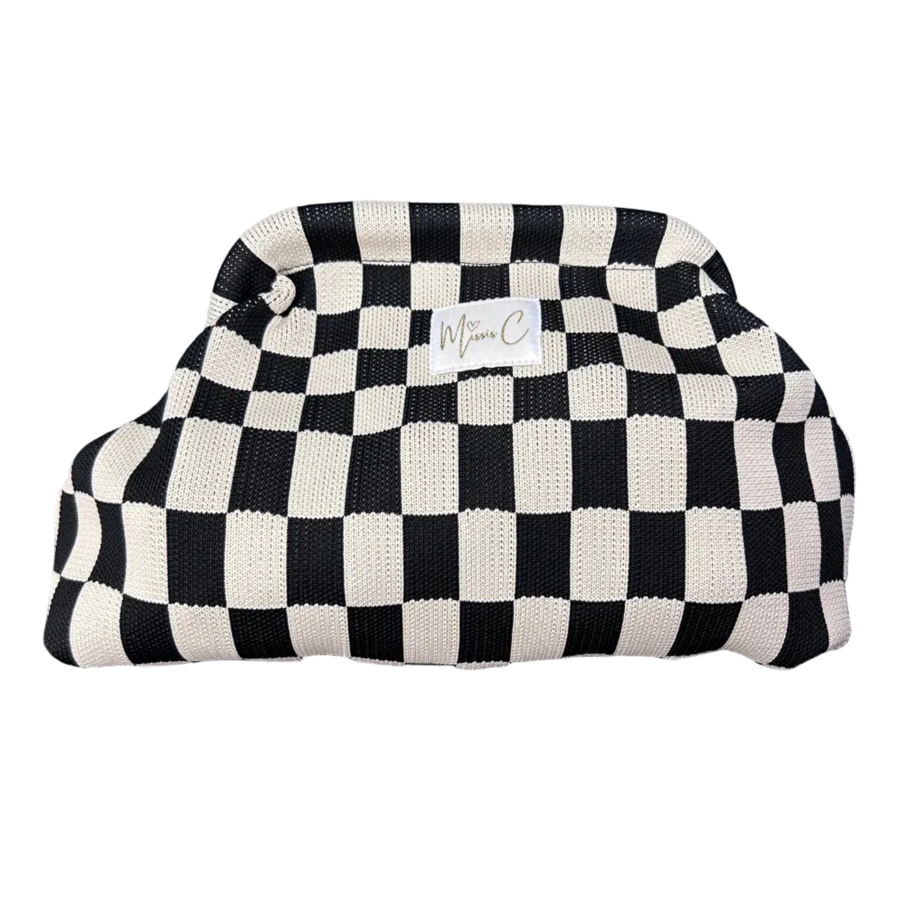 Pochette Missis C scacchi bianco nero