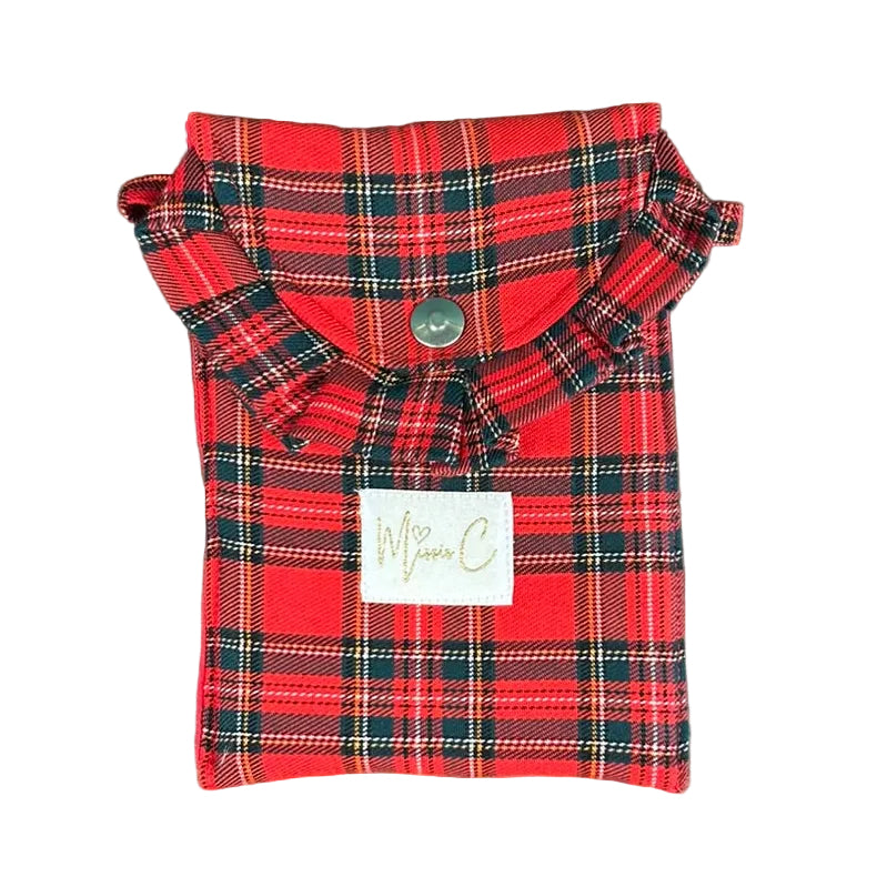Porta cellulare Bignè - tartan rosso