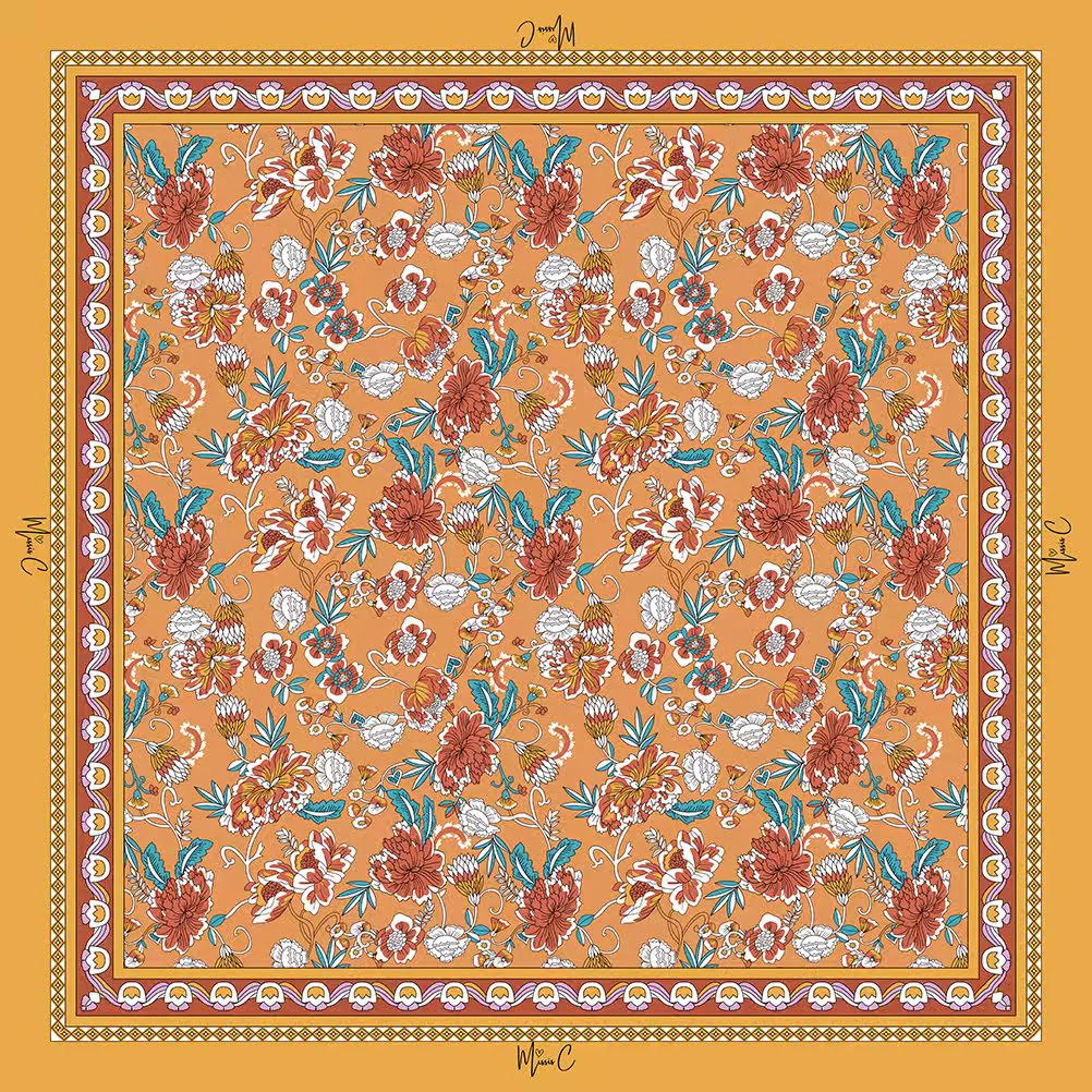 Foulard di seta Jaune 65x65