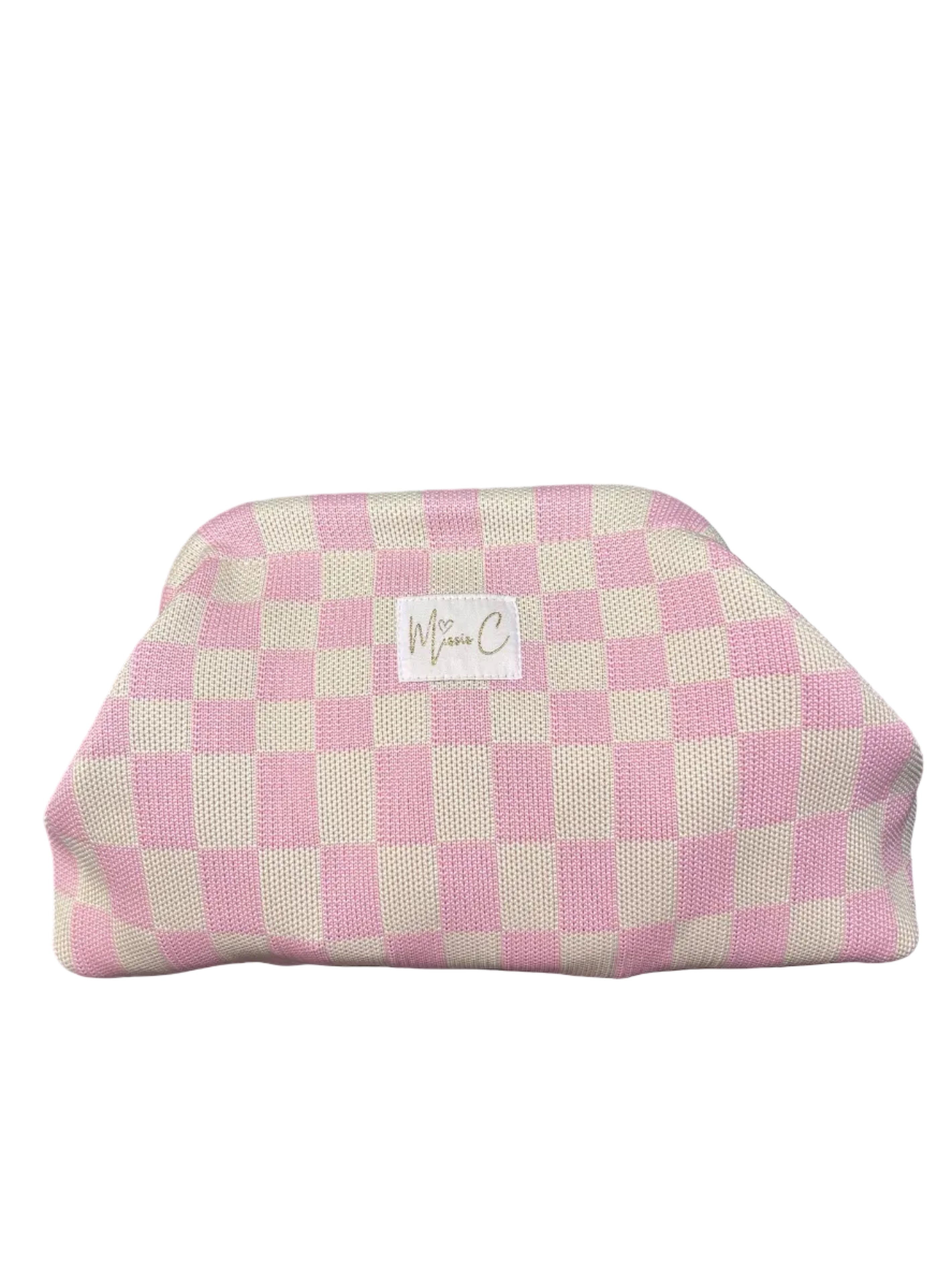Pochette Missis C scacchi beige rosa