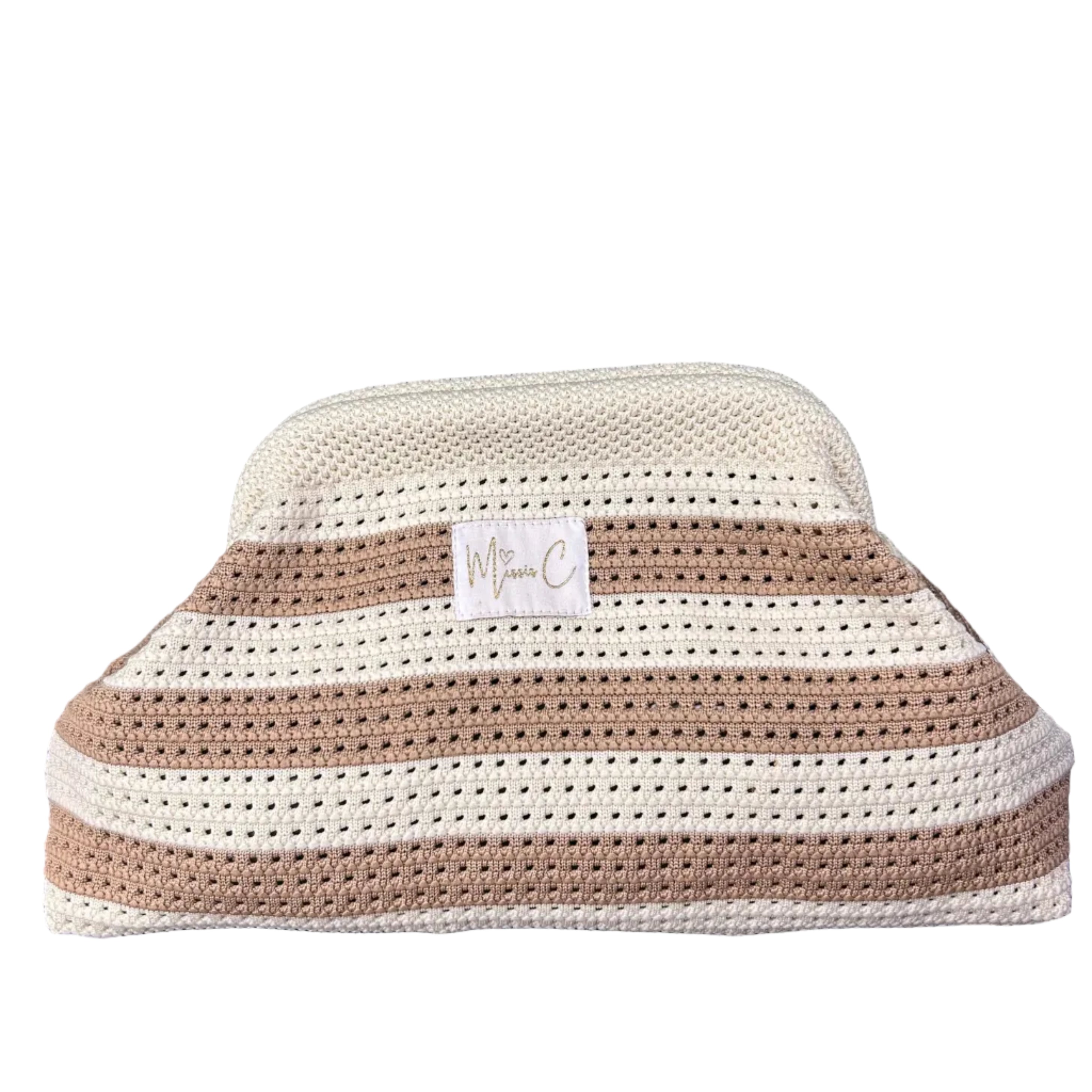Pochette Missis C righe bianco tortora