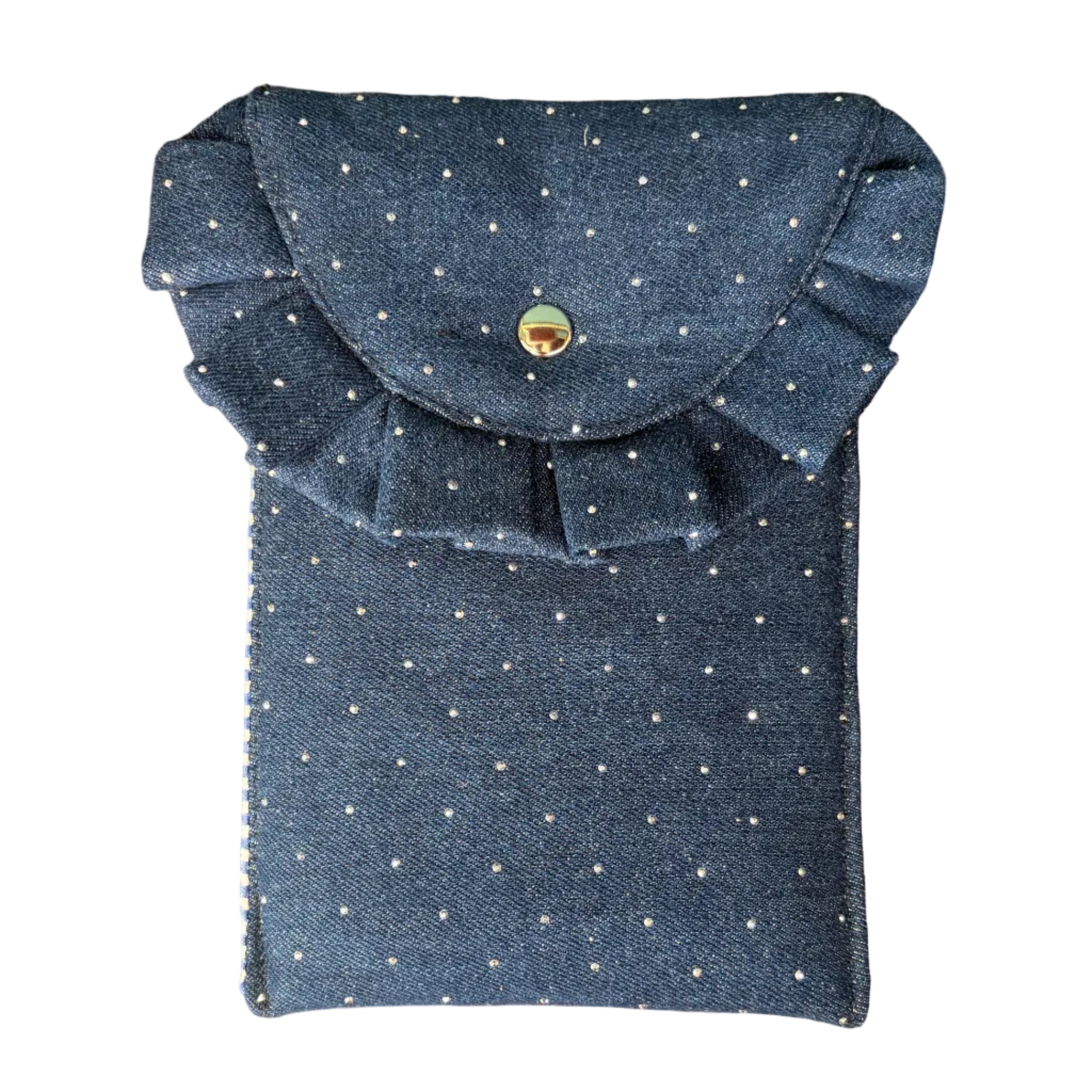 Porta occhiali Eclair - jeans scuro brillantinato