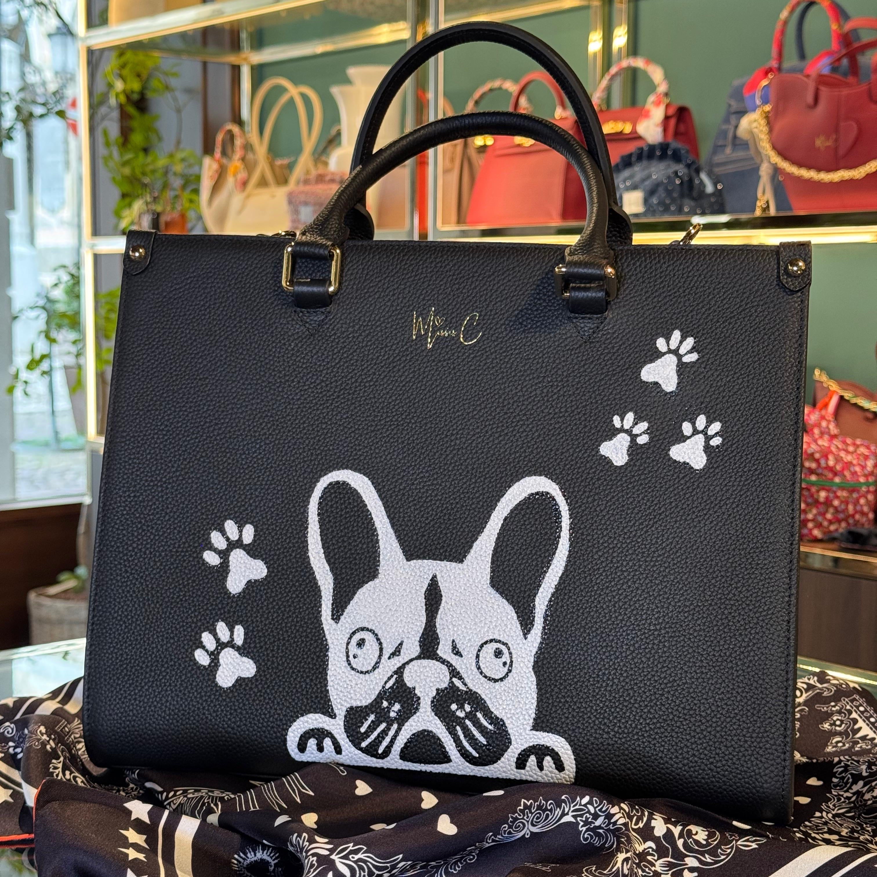 Borsa nera tema bulldog