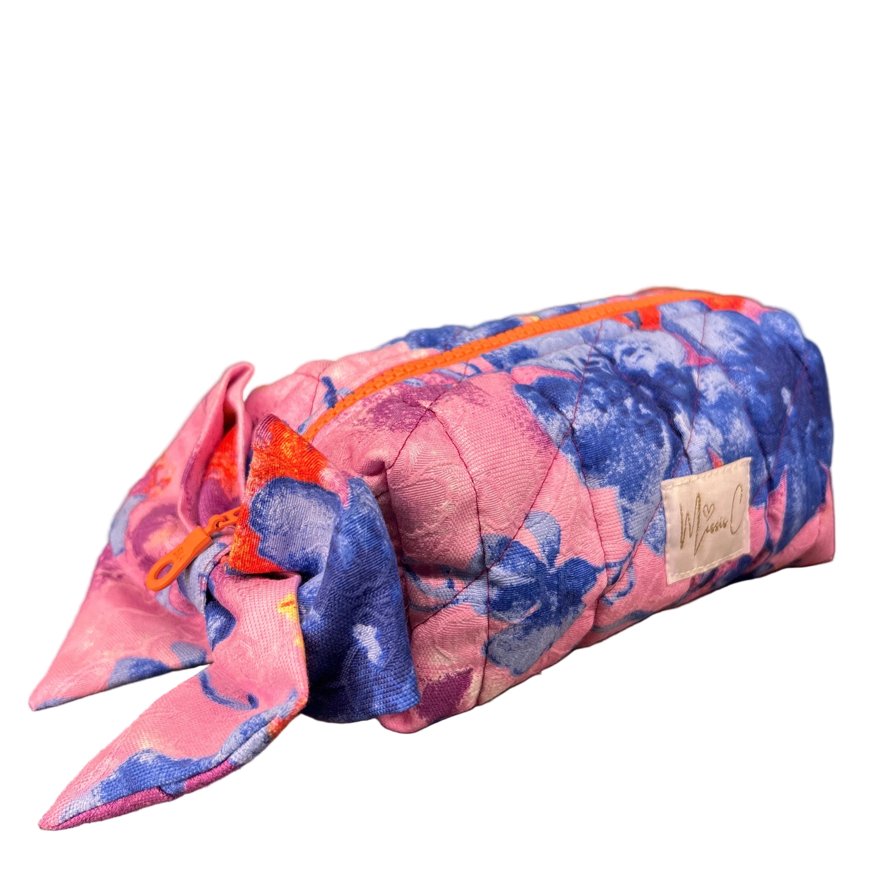 Astuccio Sacher con fiocco - floreale fucsia