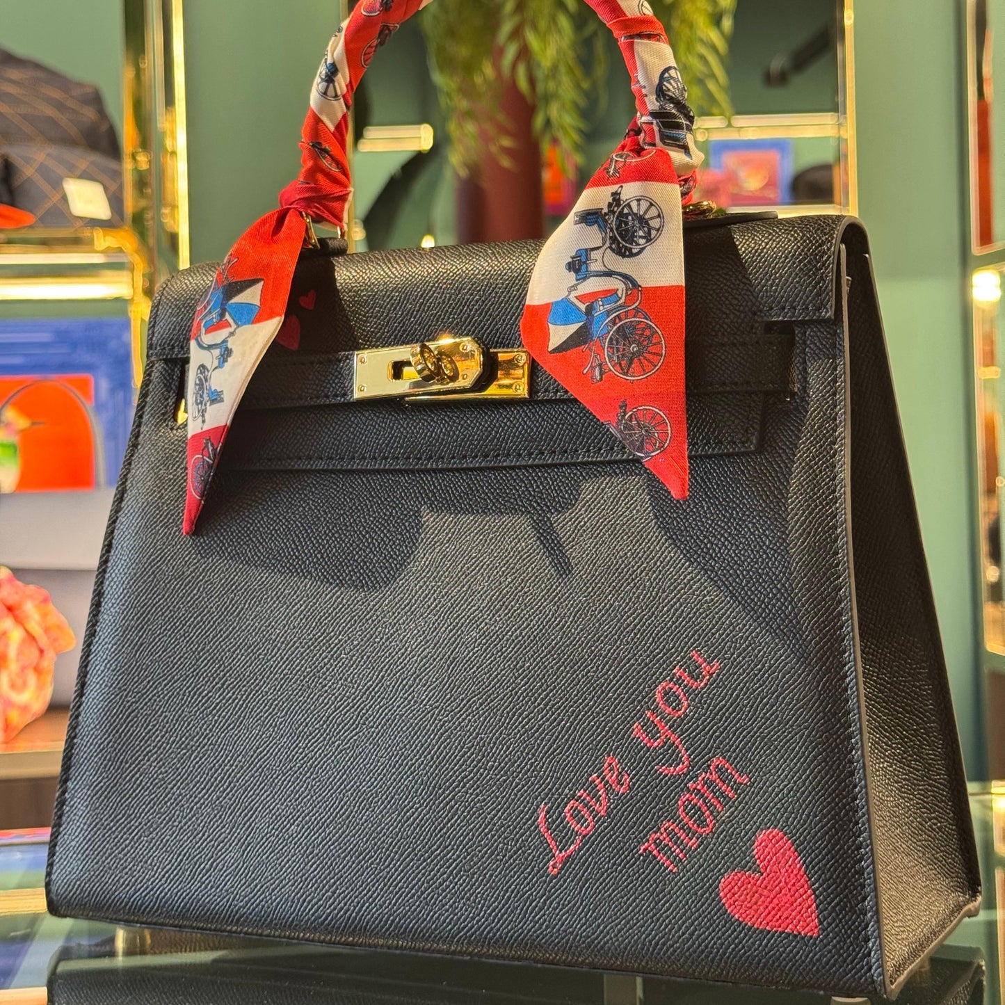 Borsa Tokyo dipinta a mano tema Festa della mamma