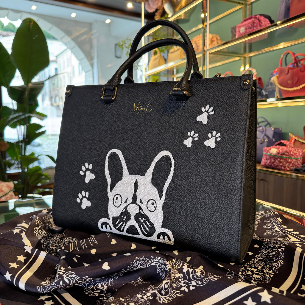 Borsa nera tema bulldog