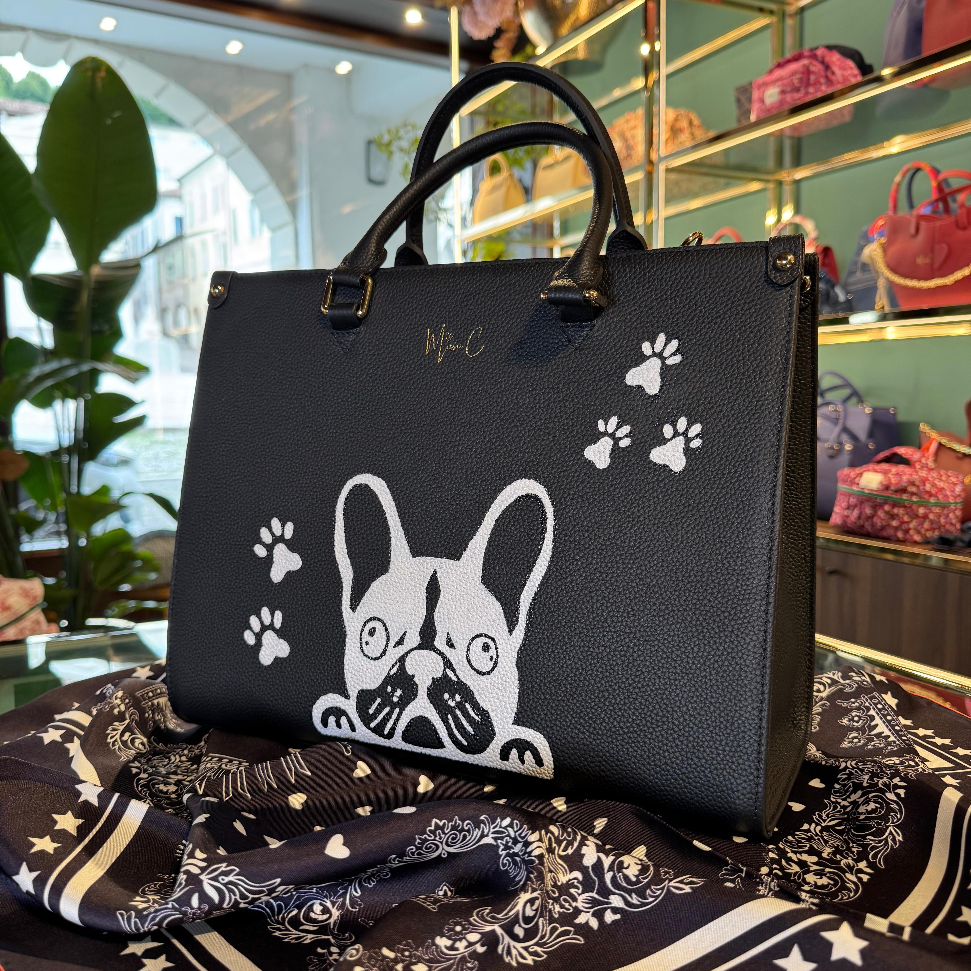 Borsa nera tema bulldog