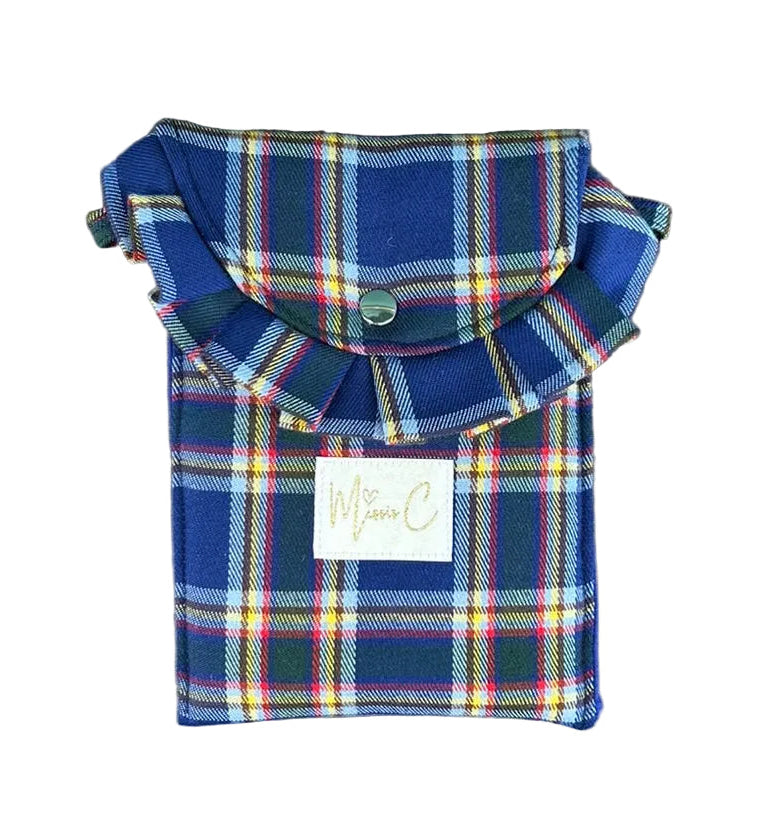 Porta cellulare Bignè - tartan blu