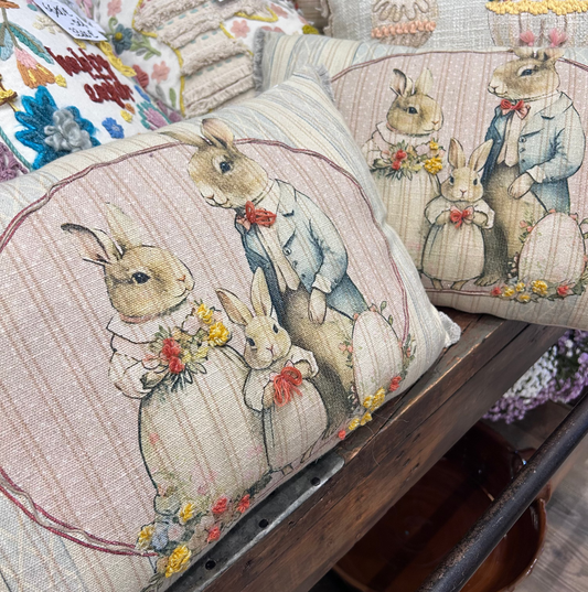 Cuscino rettangolare a tema coniglietti