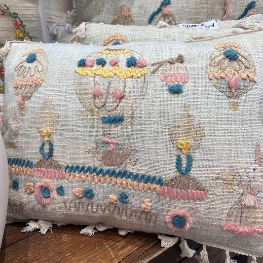 Cuscino rettangolare a tema mongolfiere