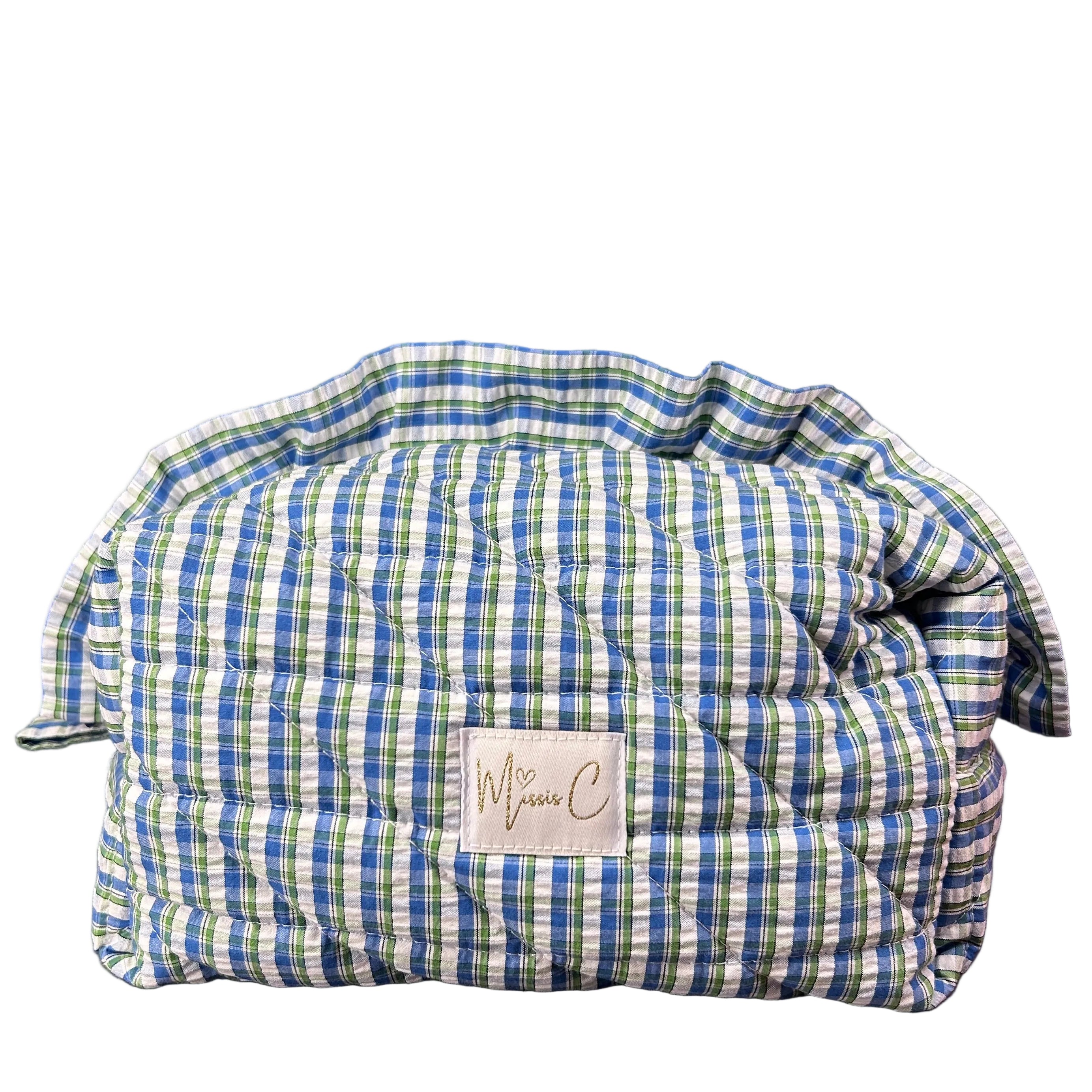 Trousse Madeleine - quadretto azzurro