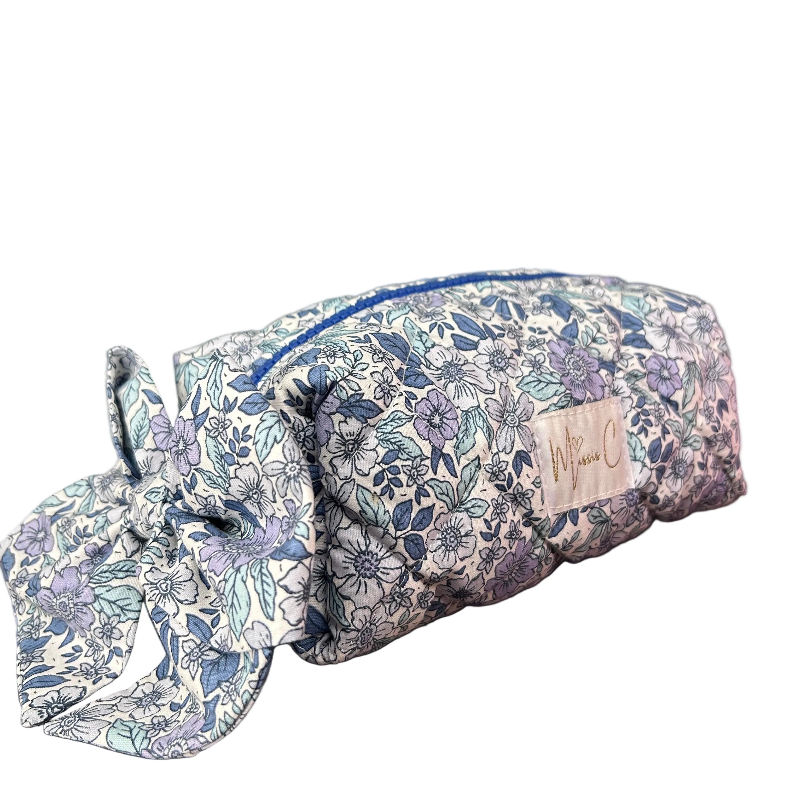 Astuccio Sacher con fiocco - floreale azzurro