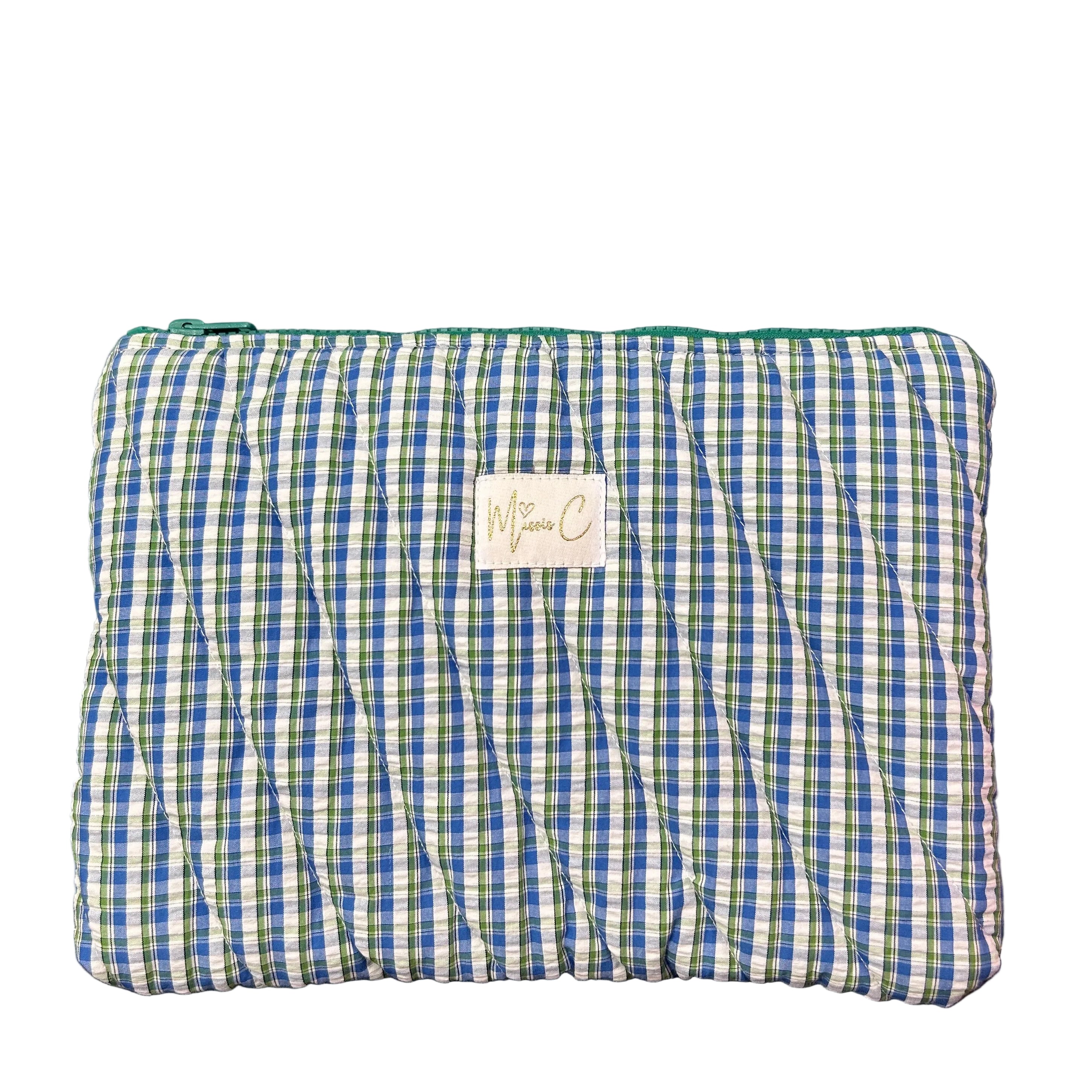 Porta ipad Charlotte  - quadretto azzurro