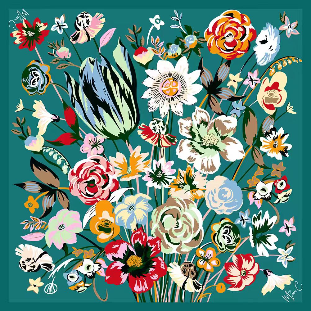 Foulard di seta Jolie 90x90