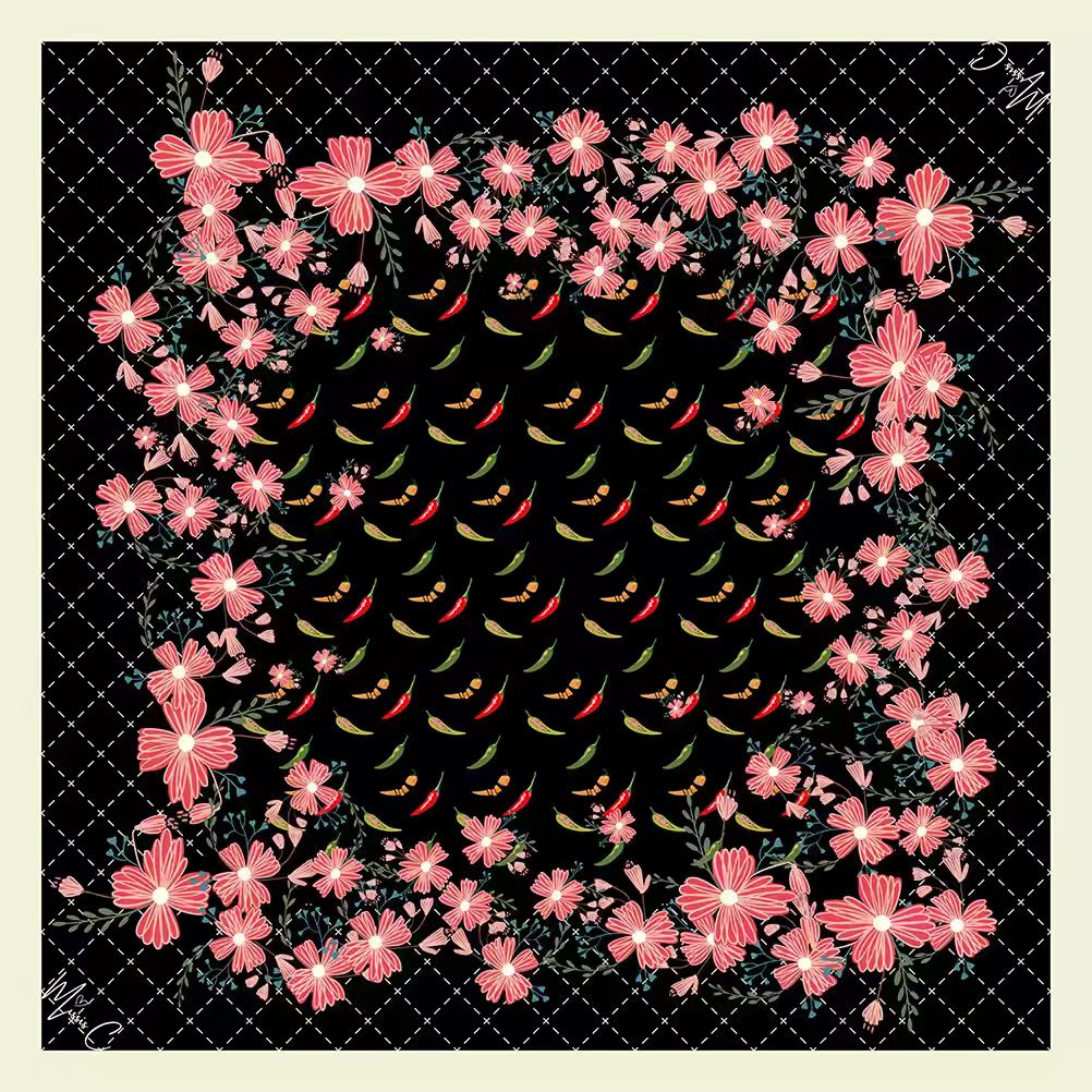 Foulard di seta Melodie 90x90