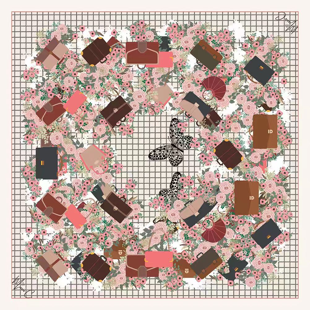 Foulard di seta Perle 90x90